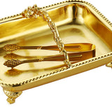 Maxbell Serving Tray Club Home Party Countertop Coffee Table Guest Towel Holder Tray Golden
