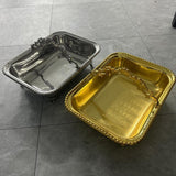 Maxbell Serving Tray Club Home Party Countertop Coffee Table Guest Towel Holder Tray Golden