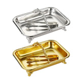 Maxbell Serving Tray Club Home Party Countertop Coffee Table Guest Towel Holder Tray Golden