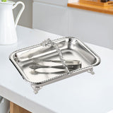 Maxbell Serving Tray Club Home Party Countertop Coffee Table Guest Towel Holder Tray Argent
