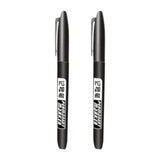 Maxbell 2Pcs Permanent Markers Drawing Card Writing Painting Oil based Paint Markers Black