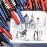Maxbell 2Pcs Permanent Markers Drawing Card Writing Painting Oil based Paint Markers Black