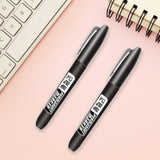Maxbell 2Pcs Permanent Markers Drawing Card Writing Painting Oil based Paint Markers Black