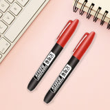Maxbell 2Pcs Permanent Markers Drawing Card Writing Painting Oil based Paint Markers Red