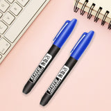 Maxbell 2Pcs Permanent Markers Drawing Card Writing Painting Oil based Paint Markers Blue