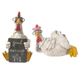 Maxbell Good Morning Chicken Statue Chicken Sculpture for Living Room Entrance Patio Rooster