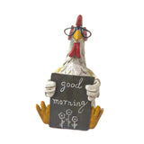 Maxbell Good Morning Chicken Statue Chicken Sculpture for Living Room Entrance Patio Rooster