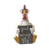 Maxbell Good Morning Chicken Statue Chicken Sculpture for Living Room Entrance Patio Rooster