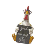 Maxbell Good Morning Chicken Statue Chicken Sculpture for Living Room Entrance Patio Rooster