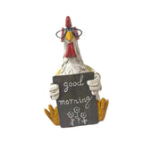 Maxbell Good Morning Chicken Statue Chicken Sculpture for Living Room Entrance Patio Rooster