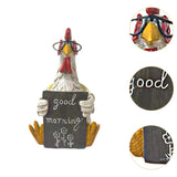 Maxbell Good Morning Chicken Statue Chicken Sculpture for Living Room Entrance Patio Rooster