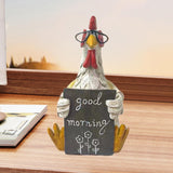 Maxbell Good Morning Chicken Statue Chicken Sculpture for Living Room Entrance Patio Rooster