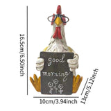 Maxbell Good Morning Chicken Statue Chicken Sculpture for Living Room Entrance Patio Rooster