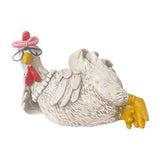 Maxbell Good Morning Chicken Statue Chicken Sculpture for Living Room Entrance Patio Hen
