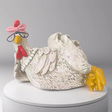 Maxbell Good Morning Chicken Statue Chicken Sculpture for Living Room Entrance Patio Hen