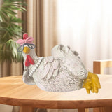 Maxbell Good Morning Chicken Statue Chicken Sculpture for Living Room Entrance Patio Hen