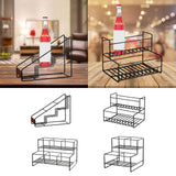 Maxbell Coffee Syrup Rack Display for dressing Shelf Black Easily Install Organizer Trapezoidal 3 Grids