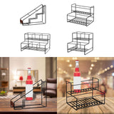 Maxbell Coffee Syrup Rack Display for dressing Shelf Black Easily Install Organizer Trapezoidal 3 Grids
