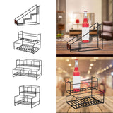 Maxbell Coffee Syrup Rack Display for dressing Shelf Black Easily Install Organizer Trapezoidal 3 Grids
