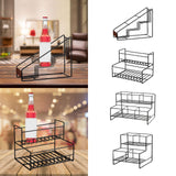 Maxbell Coffee Syrup Rack Display for dressing Shelf Black Easily Install Organizer Trapezoidal 3 Grids