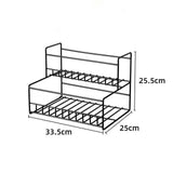 Maxbell Coffee Syrup Rack Display for dressing Shelf Black Easily Install Organizer Trapezoidal 3 Grids