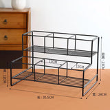Maxbell Coffee Syrup Rack Display for dressing Shelf Black Easily Install Organizer Trapezoidal 3 Grids