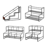 Maxbell Coffee Syrup Rack Display for dressing Shelf Black Easily Install Organizer Trapezoidal 3 Grids