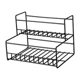 Maxbell Coffee Syrup Rack Display for dressing Shelf Black Easily Install Organizer Double Tier Bold