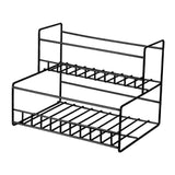 Maxbell Coffee Syrup Rack Display for dressing Shelf Black Easily Install Organizer Double Tier Bold
