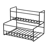 Maxbell Coffee Syrup Rack Display for dressing Shelf Black Easily Install Organizer Double Tier Bold