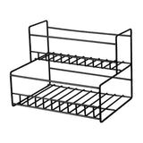 Maxbell Coffee Syrup Rack Display for dressing Shelf Black Easily Install Organizer Double Tier Bold