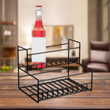 Maxbell Coffee Syrup Rack Display for dressing Shelf Black Easily Install Organizer Double Tier Bold
