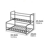 Maxbell Coffee Syrup Rack Display for dressing Shelf Black Easily Install Organizer Double Tier Bold