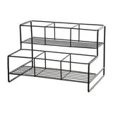 Maxbell Coffee Syrup Rack Display for dressing Shelf Black Easily Install Organizer Double Tier 6 Grids