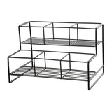 Maxbell Coffee Syrup Rack Display for dressing Shelf Black Easily Install Organizer Double Tier 6 Grids