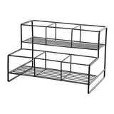 Maxbell Coffee Syrup Rack Display for dressing Shelf Black Easily Install Organizer Double Tier 6 Grids