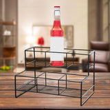 Maxbell Coffee Syrup Rack Display for dressing Shelf Black Easily Install Organizer Double Tier 6 Grids