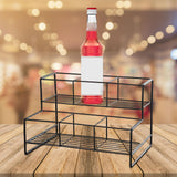 Maxbell Coffee Syrup Rack Display for dressing Shelf Black Easily Install Organizer Double Tier 6 Grids