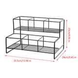 Maxbell Coffee Syrup Rack Display for dressing Shelf Black Easily Install Organizer Double Tier 6 Grids