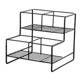 Maxbell Coffee Syrup Rack Display for dressing Shelf Black Easily Install Organizer Double Tier 4 Grids