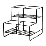 Maxbell Coffee Syrup Rack Display for dressing Shelf Black Easily Install Organizer Double Tier 4 Grids