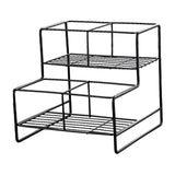Maxbell Coffee Syrup Rack Display for dressing Shelf Black Easily Install Organizer Double Tier 4 Grids