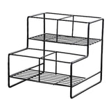 Maxbell Coffee Syrup Rack Display for dressing Shelf Black Easily Install Organizer Double Tier 4 Grids