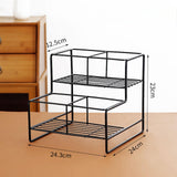 Maxbell Coffee Syrup Rack Display for dressing Shelf Black Easily Install Organizer Double Tier 4 Grids