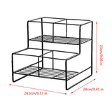 Maxbell Coffee Syrup Rack Display for dressing Shelf Black Easily Install Organizer Double Tier 4 Grids