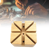 Maxbell Watch Band Holder Wooden with Holes for Repair Link Adjustment Removing Pins