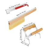 Maxbell 3x Bee Hive Tools Bee Hive Brush Wooden Handle Beekeeping Supplies Equipment