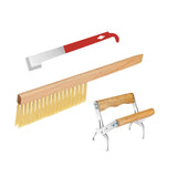 Maxbell 3x Bee Hive Tools Bee Hive Brush Wooden Handle Beekeeping Supplies Equipment