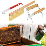 Maxbell 3x Bee Hive Tools Bee Hive Brush Wooden Handle Beekeeping Supplies Equipment