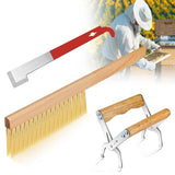 Maxbell 3x Bee Hive Tools Bee Hive Brush Wooden Handle Beekeeping Supplies Equipment